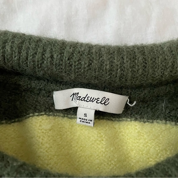 Madewell SMALL Fulton Striped Pullover Sweater Wool Blend Soft - Picture 3 of 7